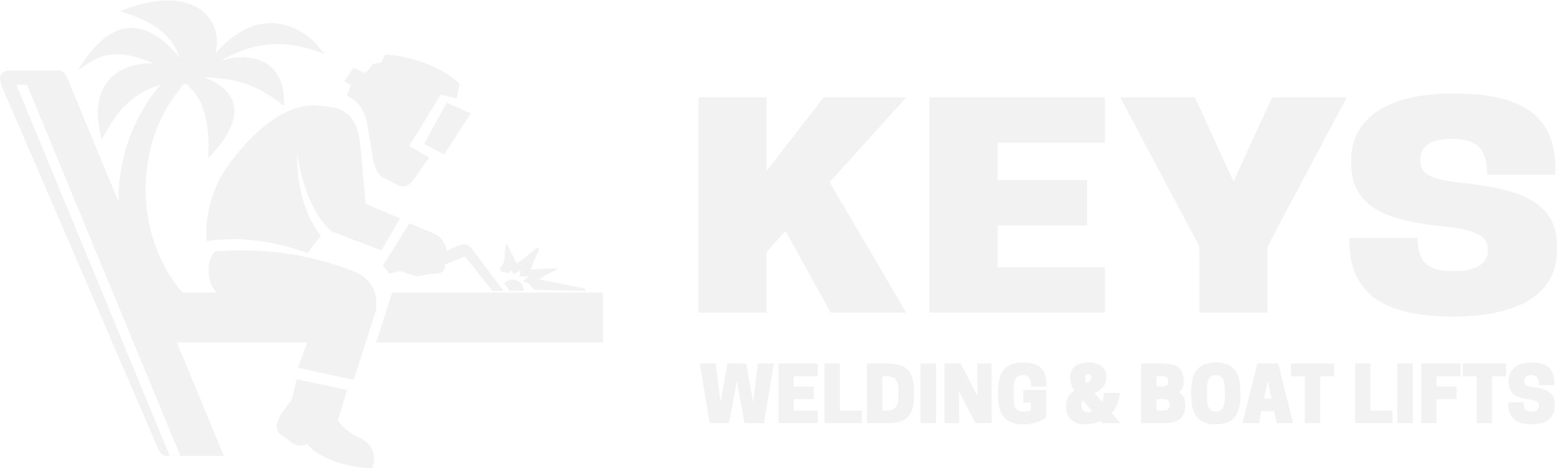 Light version of the original Keys Welding & Boat Lifts logo shown on the client’s charcoal background